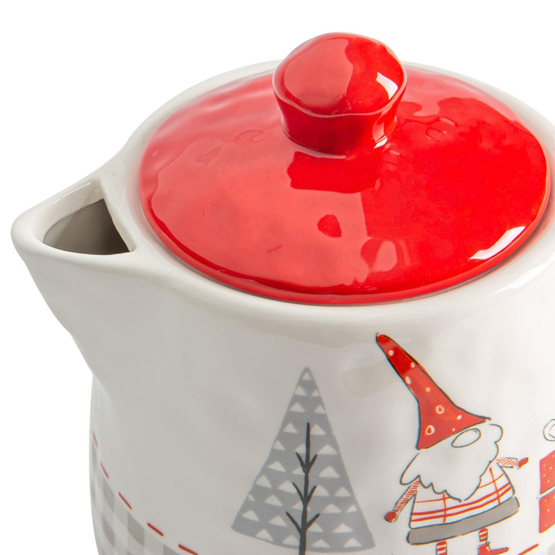 800ml Patchwork Christmas Porcelain Teapot - By Nicola Spring