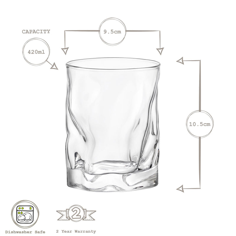 420ml Sorgente Tumbler Glasses - Pack of Two - By Bormioli Rocco