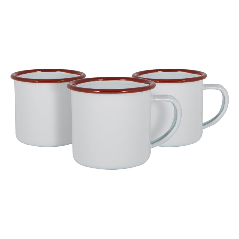 130ml White Enamel Espresso Cups - Pack of Six - By Argon Tableware
