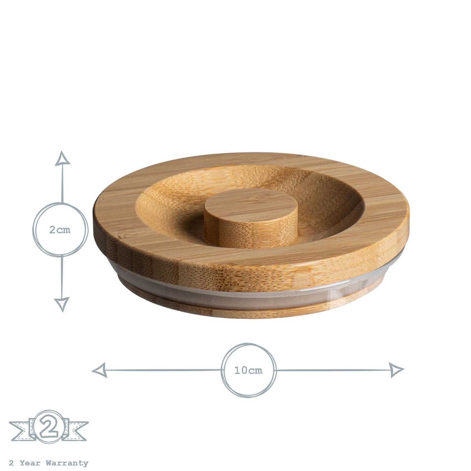 550ml Scandi Storage Jar with Carved Wooden Lid