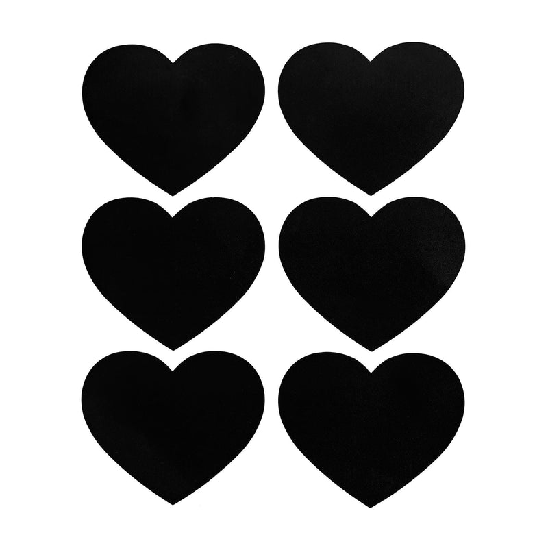 Large Black Heart Chalkboard Storage Jar Labels - Pack of Six - By Nicola Spring