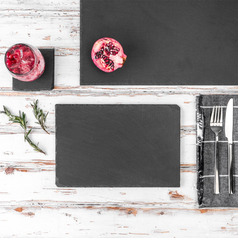 30cm x 20cm Rectangle Slate Placemats - Pack of Six - By Argon Tableware
