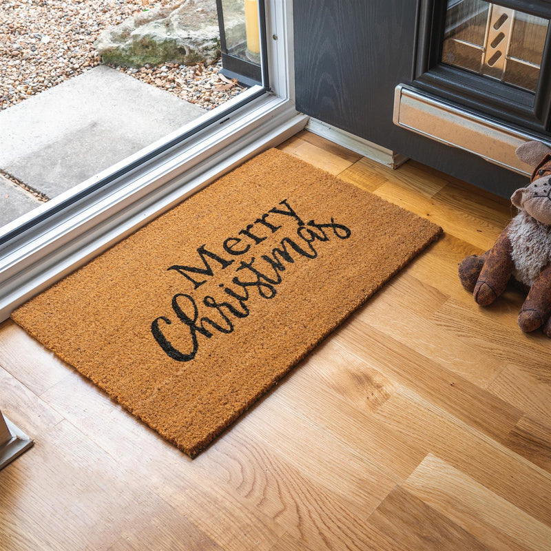 60cm x 40cm Merry Christmas Coir Door Mat - By Nicola Spring