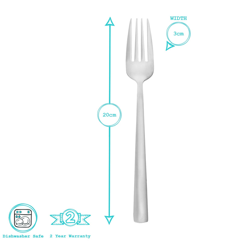 Tondo 18/0 Stainless Steel Dinner Forks - Pack of 6 - By Argon Tableware