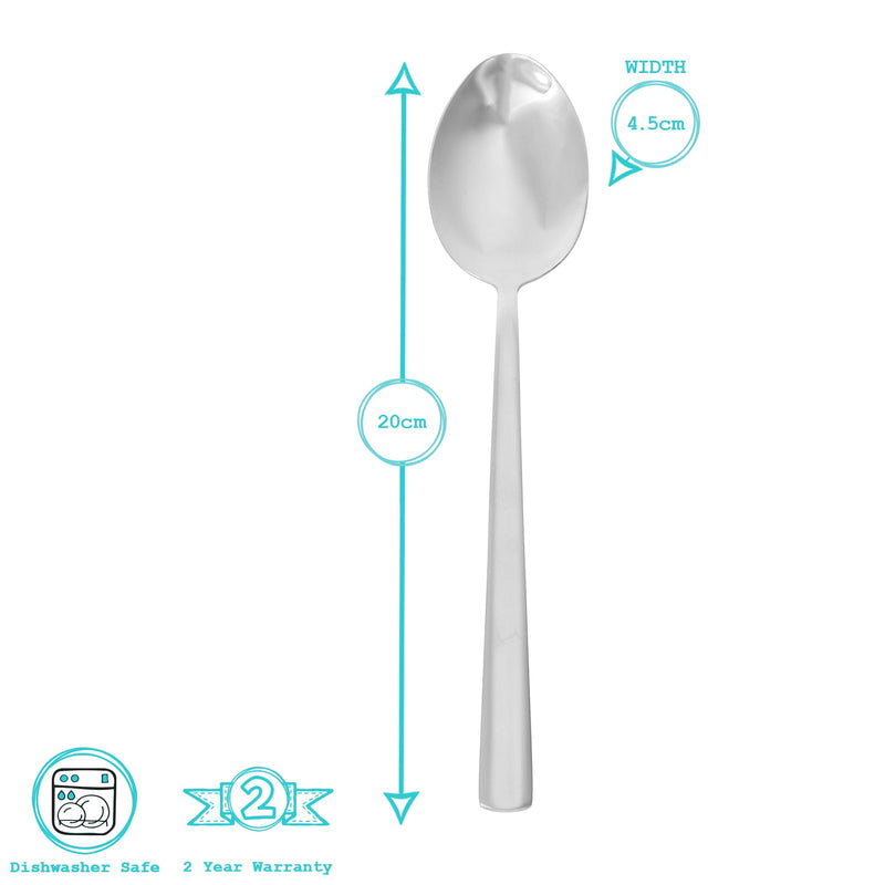 Tondo 18/0 Stainless Steel Dessert Spoons - Pack of 6 - By Argon Tableware