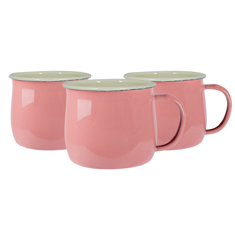 375ml Pastel Enamel Belly Mugs - Pack of Six - By Argon Tableware