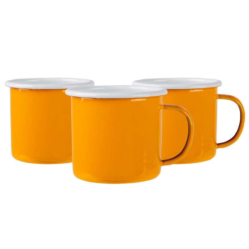375ml Coloured Enamel Mugs - Pack of Six - By Argon Tableware