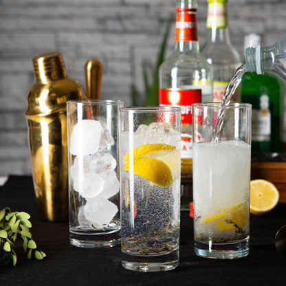 360ml Clear Classic Highball Glasses - Pack of Six