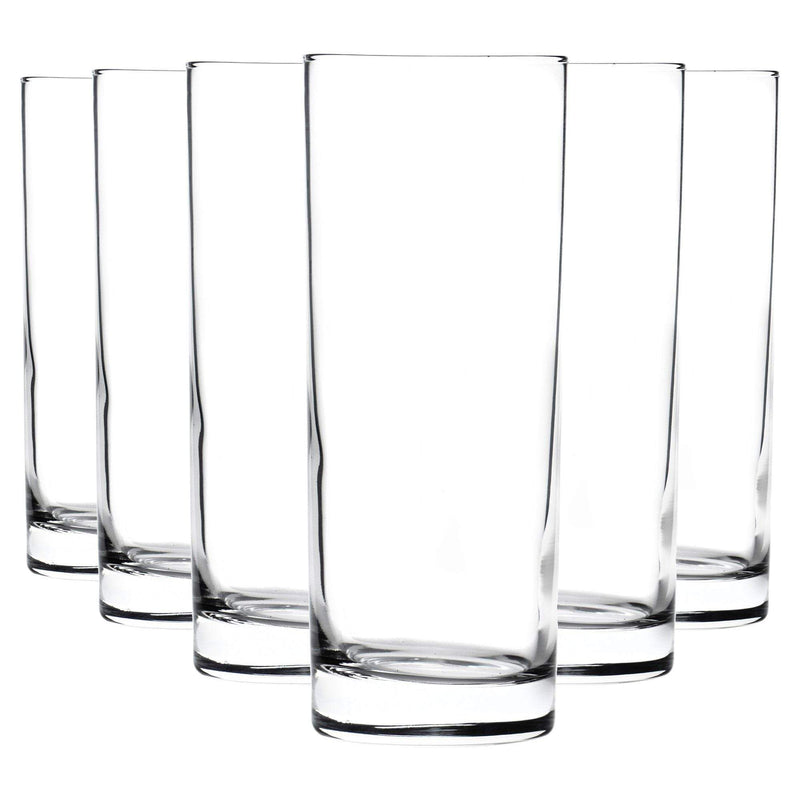360ml Clear Classic Highball Glasses - Pack of Six - By Argon Tableware