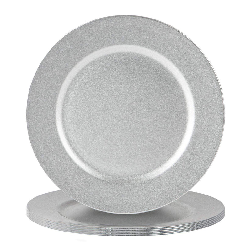 33cm Metallic Melamine Charger Plates - Pack of Six - By Argon Tableware