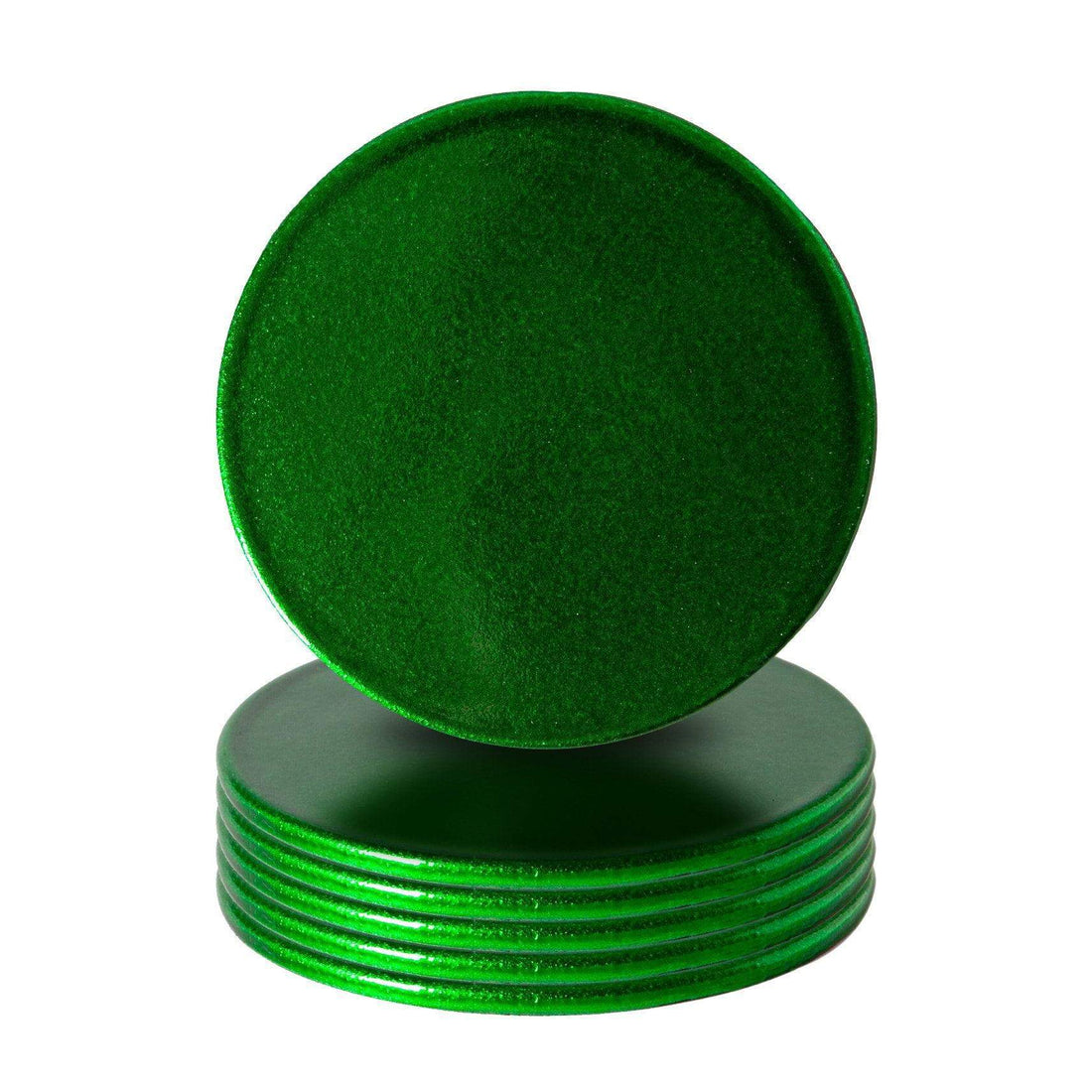 Green Metallic Melamine Coasters - Pack of 6