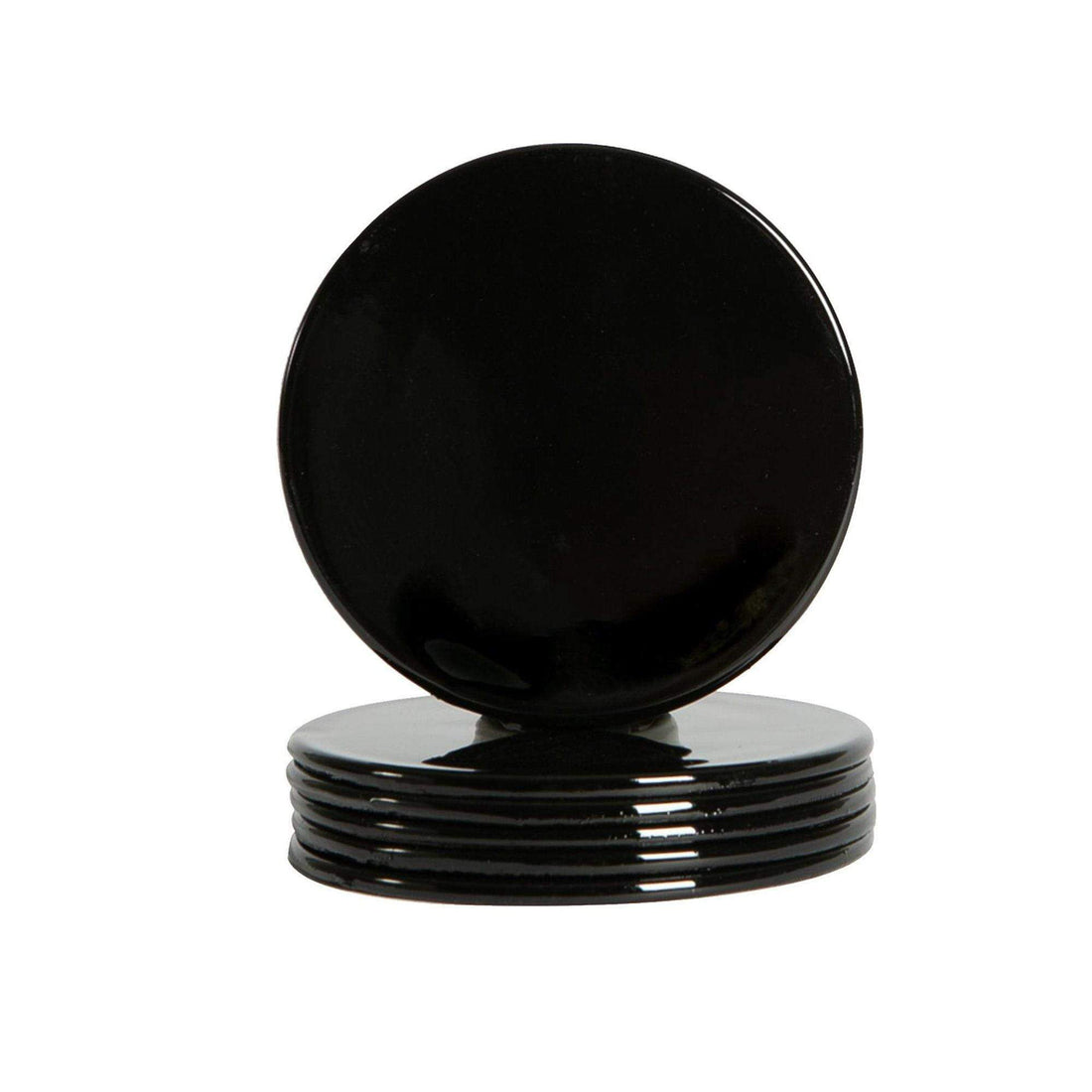 Black Metallic Melamine Coasters - Pack of 6