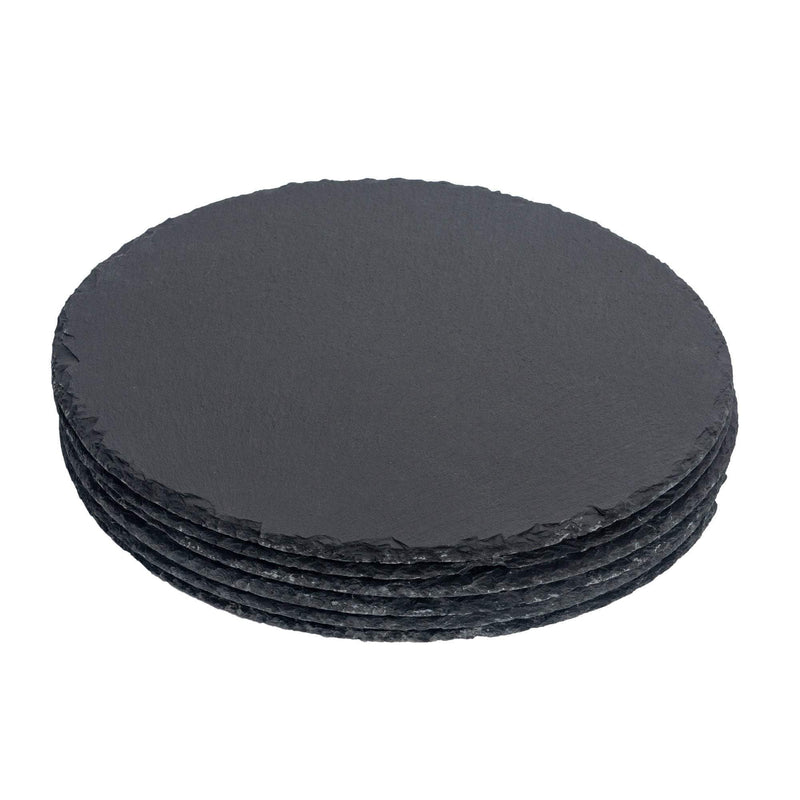 Round Slate Placemats - Pack of 6 - By Argon Tableware