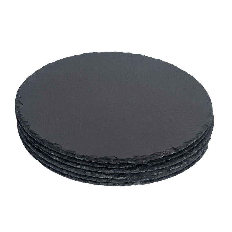Argon Tableware Round Slate Placemats - 33cm - Pack of 6