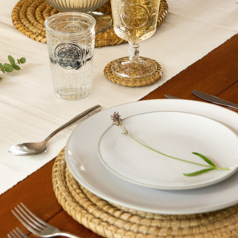 12pc Woven Palm Leaf Placemats & Coasters Set - By Argon Tableware