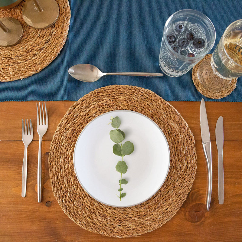 12pc Woven Typha Placemats & Coasters Set - By Argon Tableware