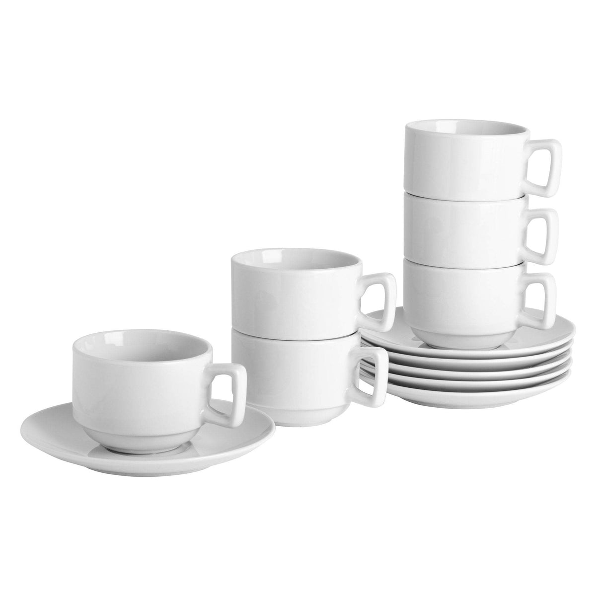 China Stacking Teacups & Saucers 6 Sets