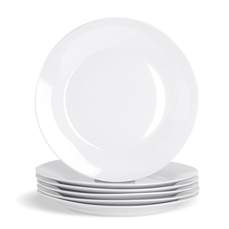 Argon Tableware 6 Classic Rimmed China Dinner Plates - 300mm