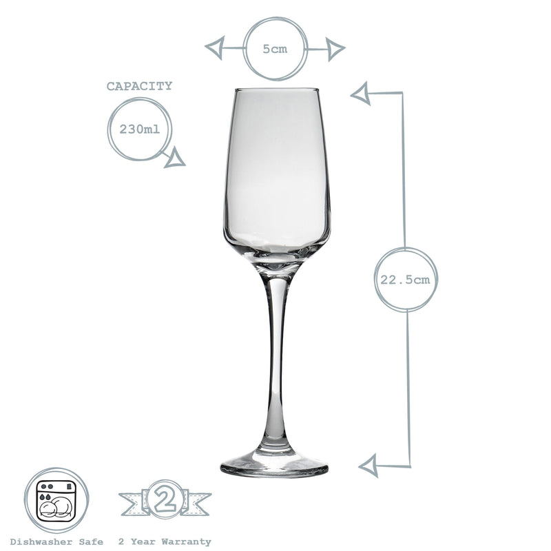 230ml Tallo Champagne Flutes - Pack of Six - By Argon Tableware
