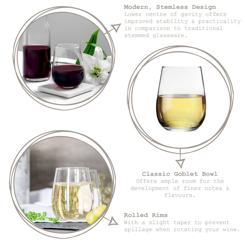 12pc Gaia Stemless Wine Glasses Set - By LAV