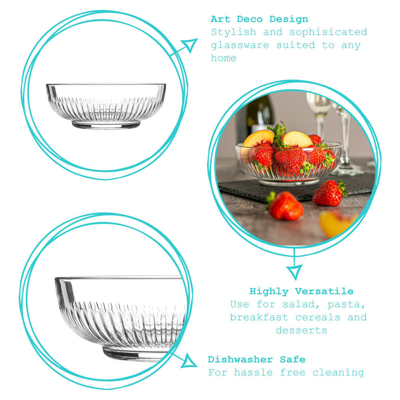 17cm Campana Glass Serving Bowl - By Argon Tableware