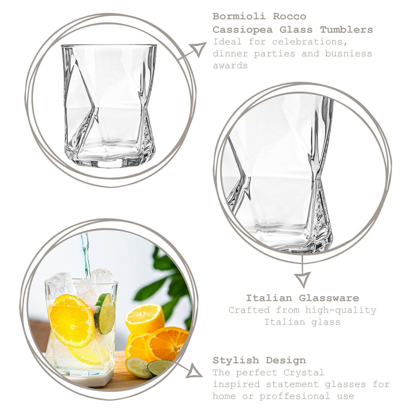 410ml Cassiopea Tumbler Glasses - Pack of Four - By Bormioli Rocco