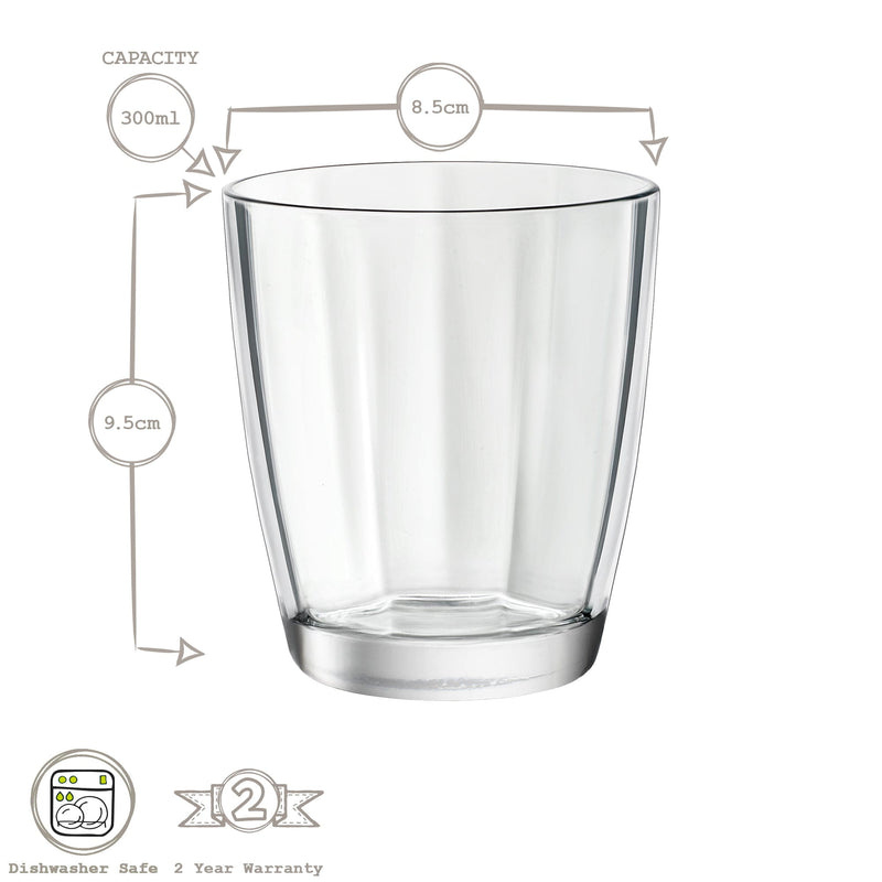 300ml Pulsar Whisky Glasses - Pack of Six - By Bormioli Rocco