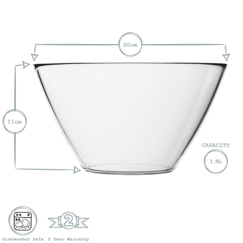 1.8L Basic Glass Mixing Bowl - By Bormioli Rocco