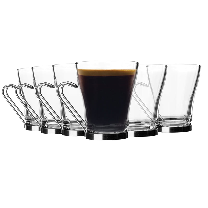 Bormioli Rocco 6pc Oslo Tea Coffee Latte Glasses Set - Clear - 220ml