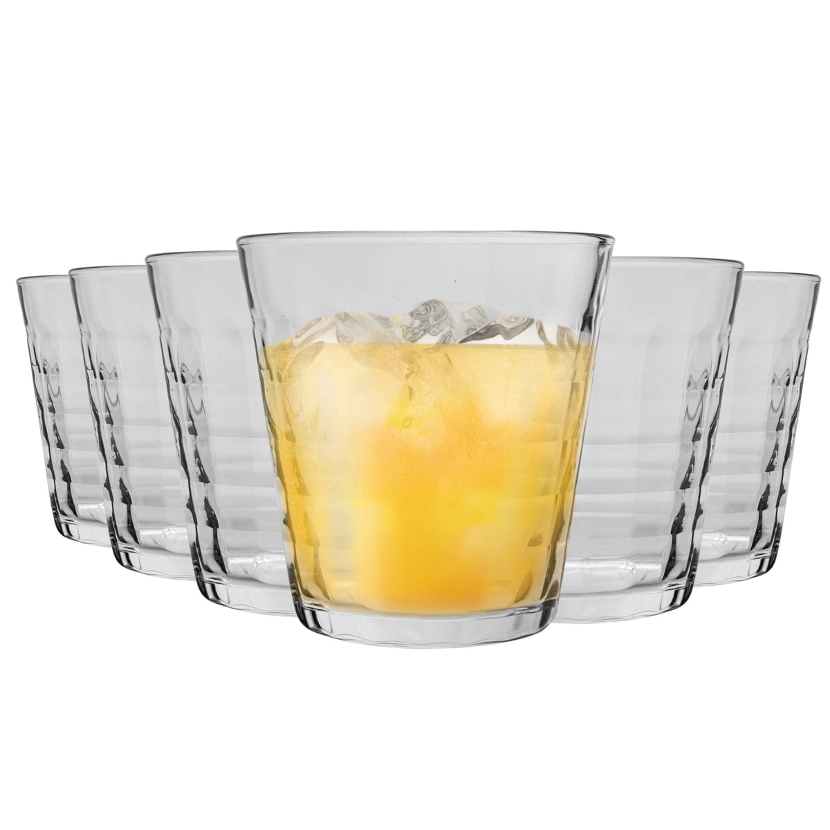 Clear Prisme Tumbler Glasses Pack Six