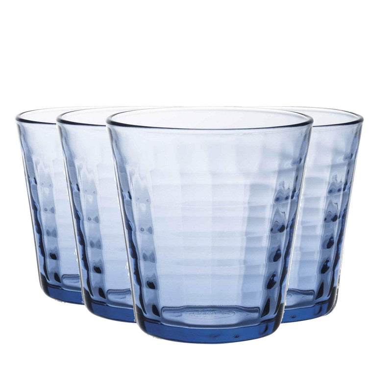 Prisme Water Glasses - 275ml - Blue - Pack of 4 - By Duralex