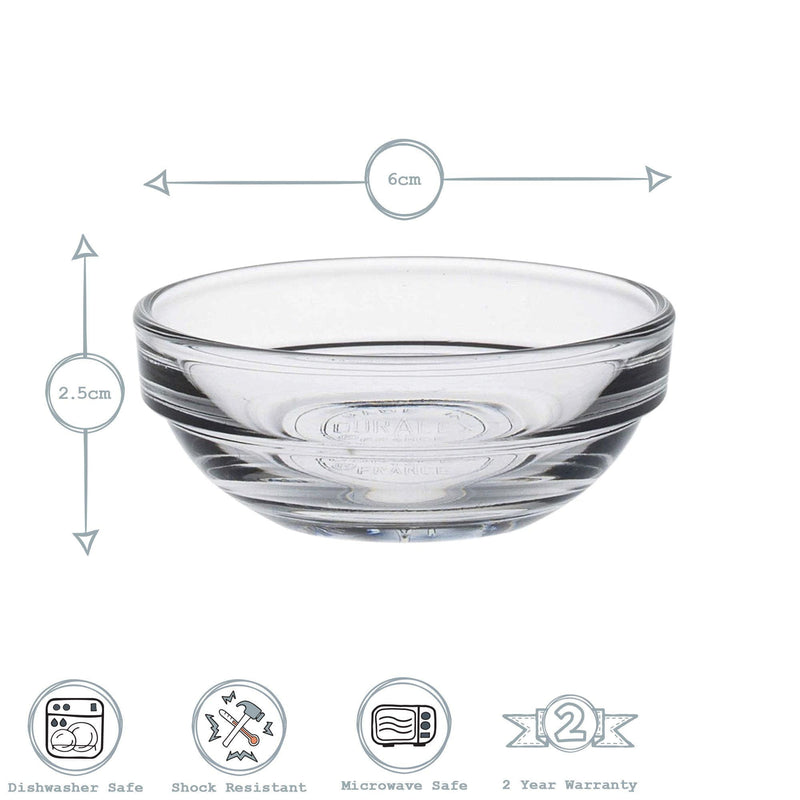 6cm Clear Lys Glass Nesting Mixing Bowl - By Duralex