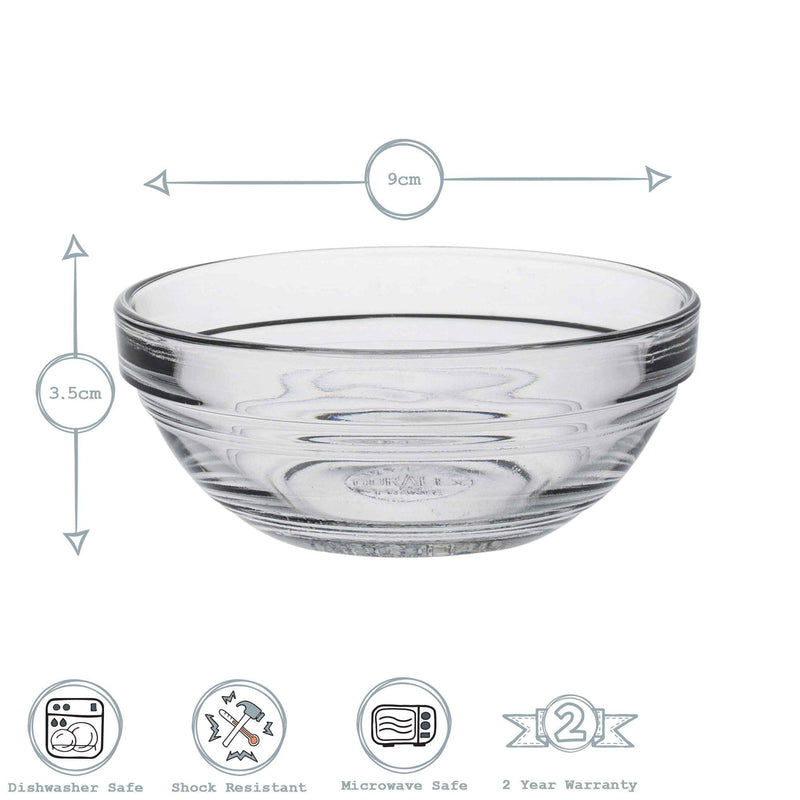 9cm Clear Lys Glass Nesting Mixing Bowl - By Duralex