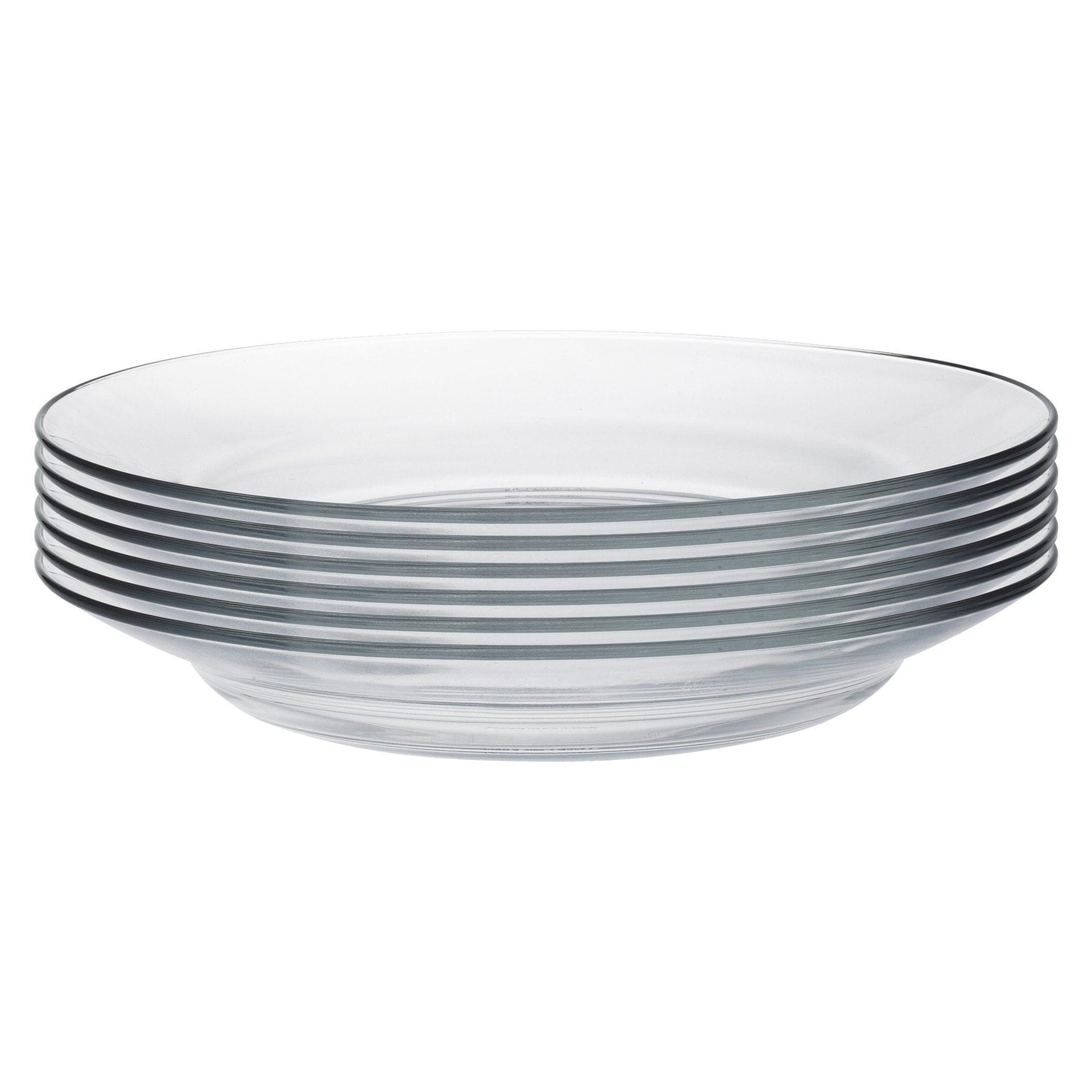 23cm Clear Lys Glass Soup Bowls Pack Six