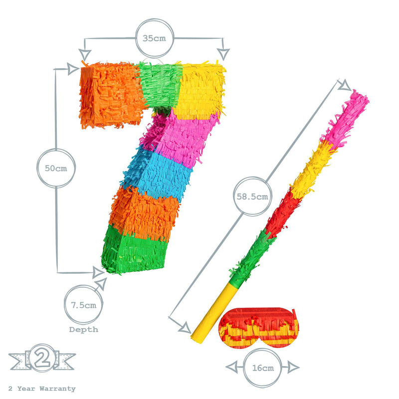 Number 7 Piñata Party Set - By Fax Potato