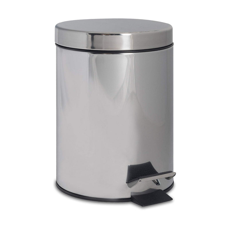 3L Round Stainless Steel Bathroom Pedal Bin - By Harbour Housewares