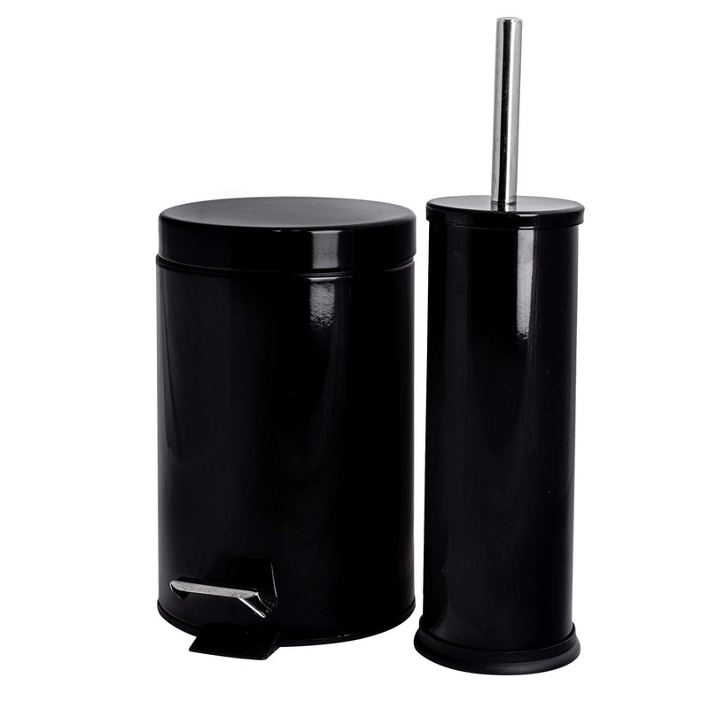 Round Stainless Steel Toilet Brush & Bin Set - By Harbour Housewares