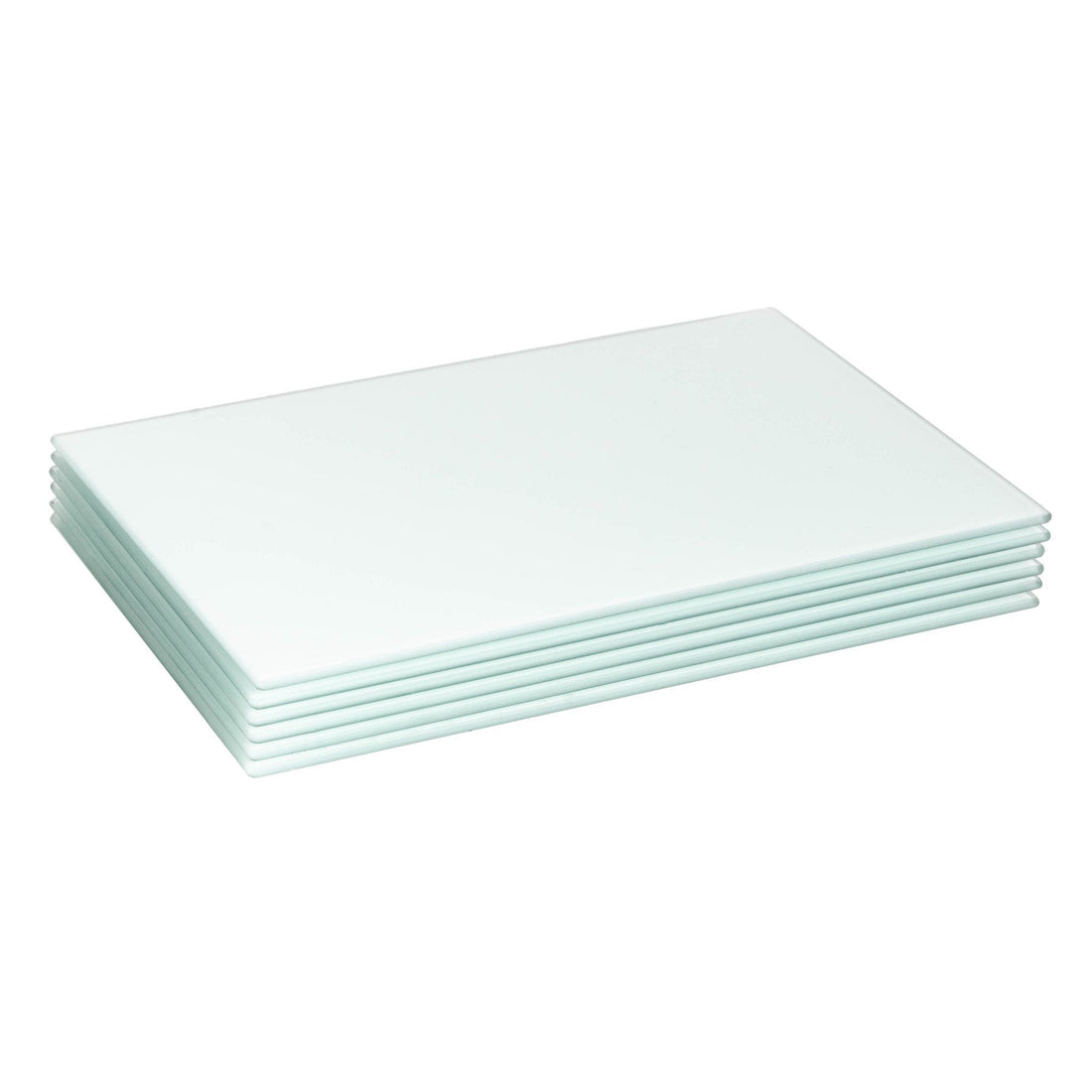 White 40cm x 30cm Rectangular Glass Placemats - Pack of 6