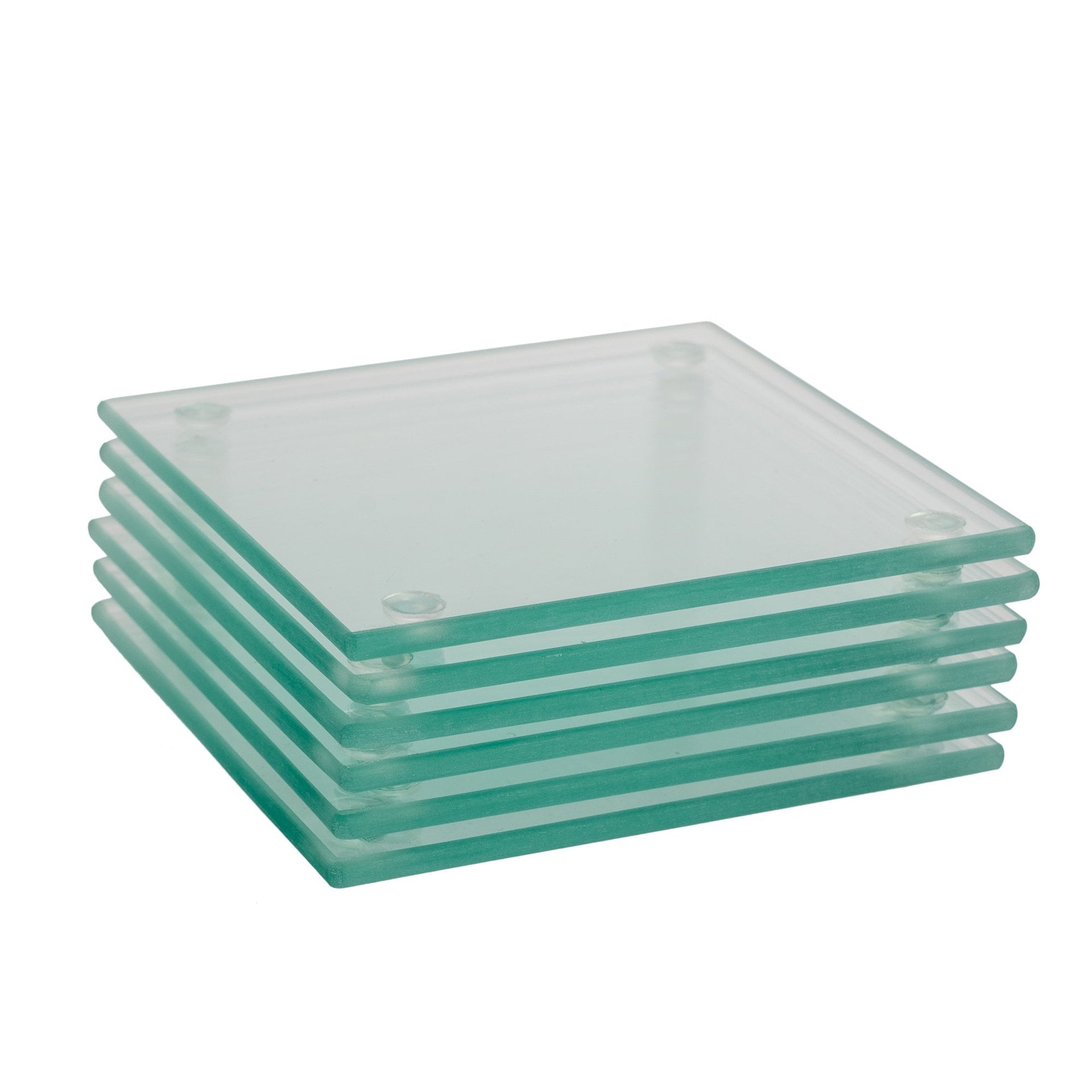 Square Glass Coasters Pack Six