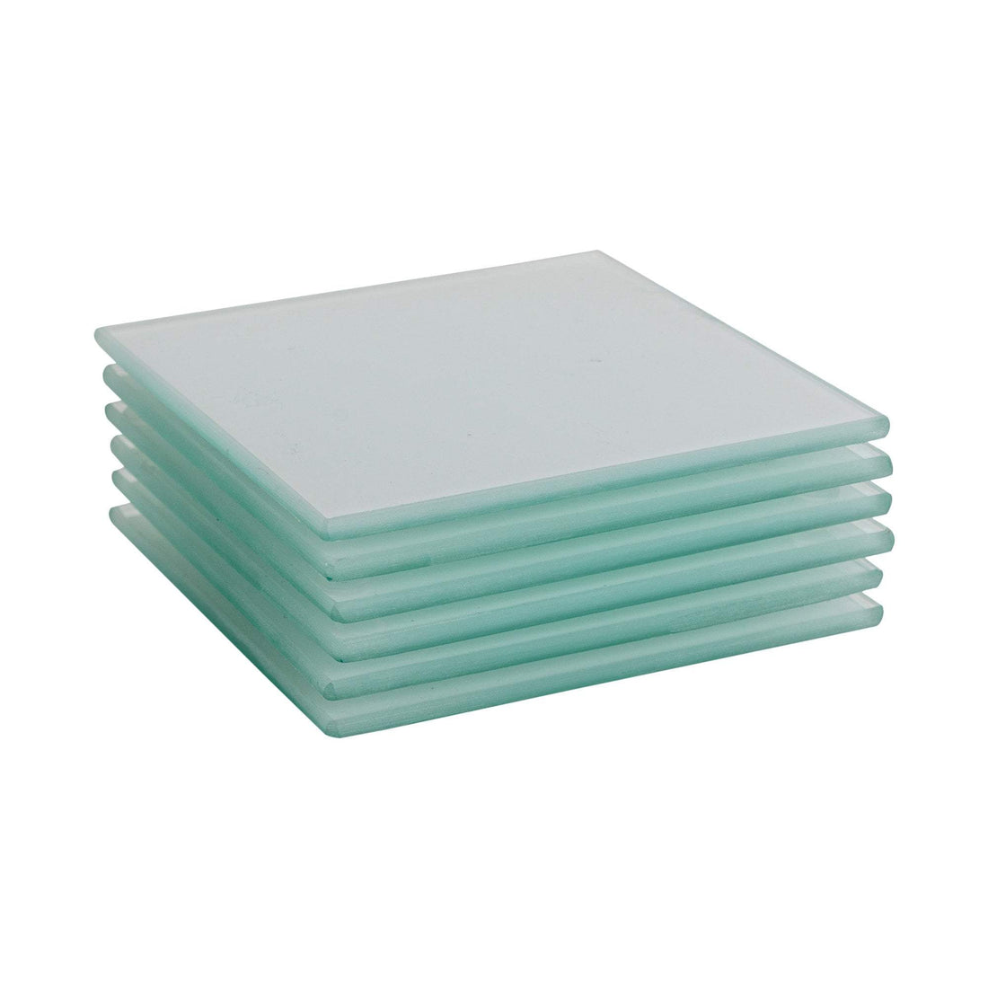 White Square Glass Coasters - Pack of 6