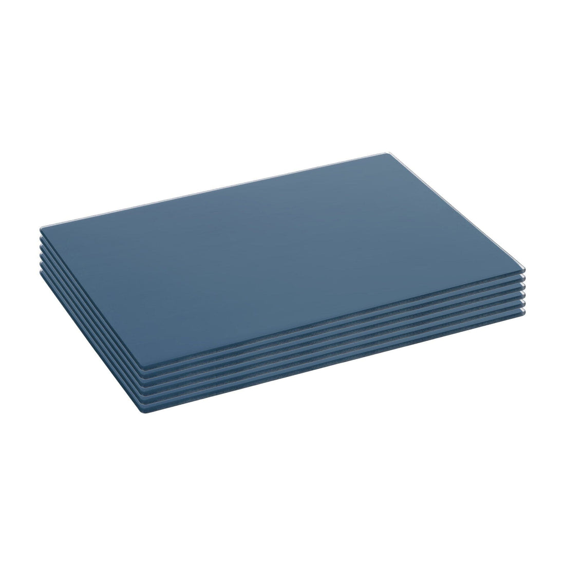 Blue 30cm x 20cm Rectangular Glass Placemats - Pack of 6