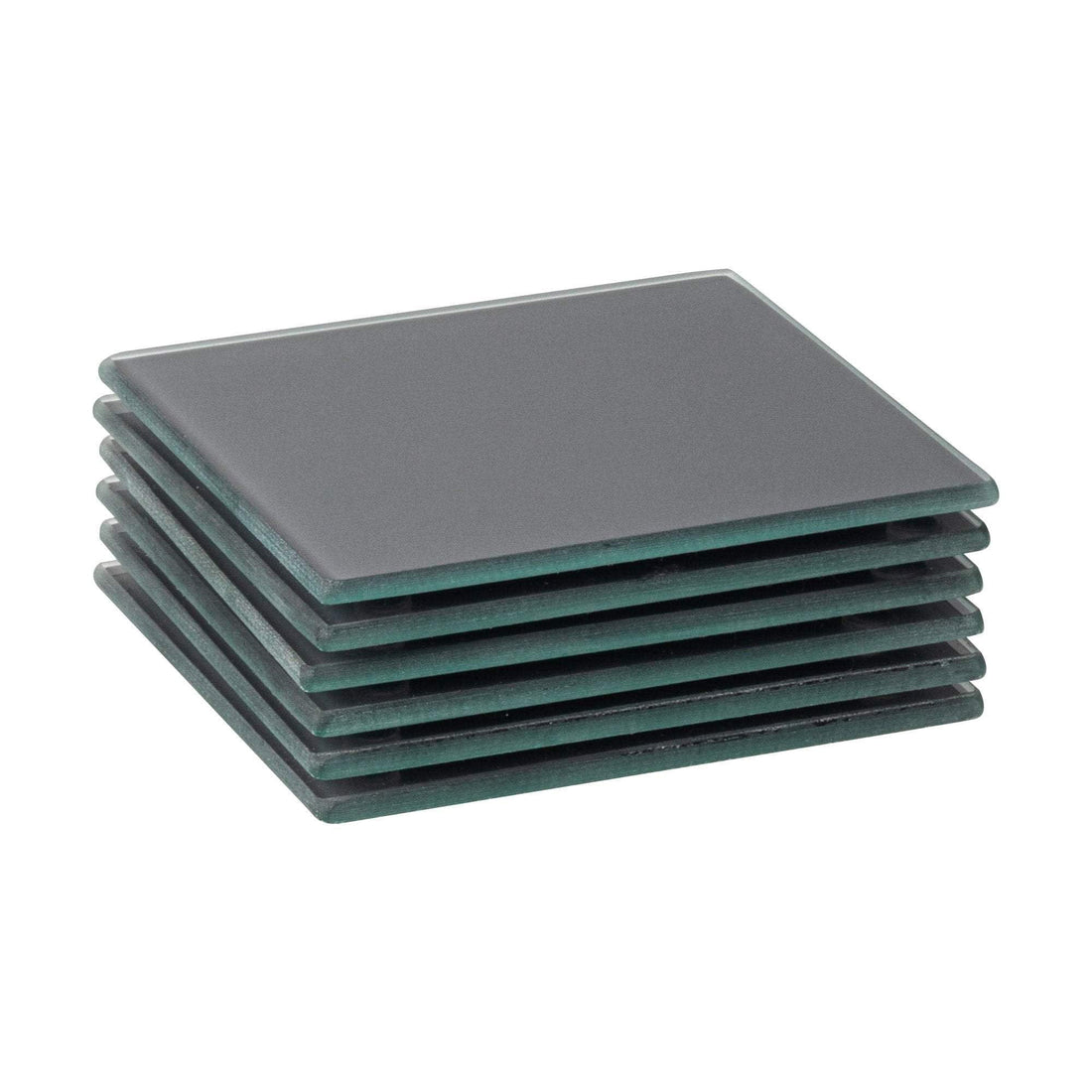Grey Square Glass Coasters - Pack of 6