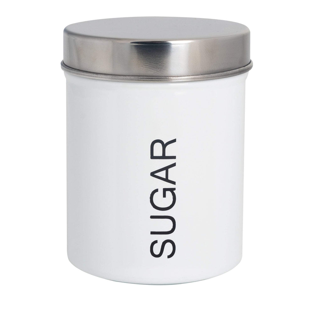 White Metal Sugar Canister