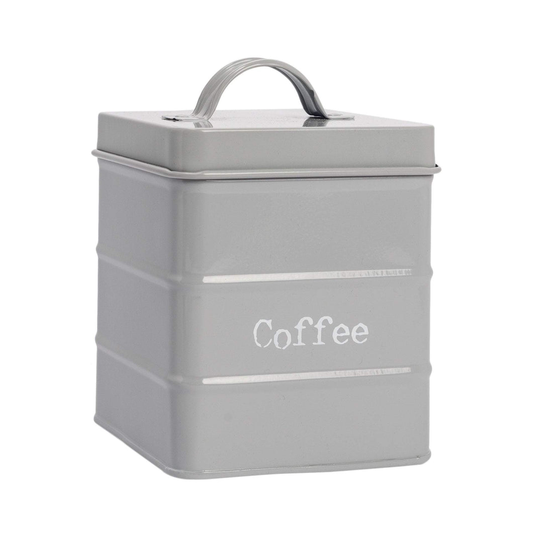 Grey Vintage Metal Coffee Canister