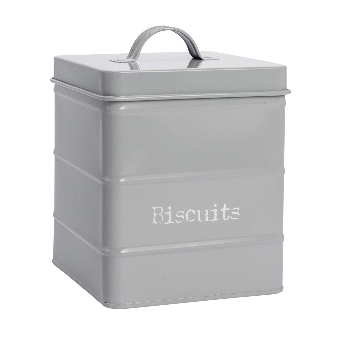 Grey Vintage Metal Biscuit Tin