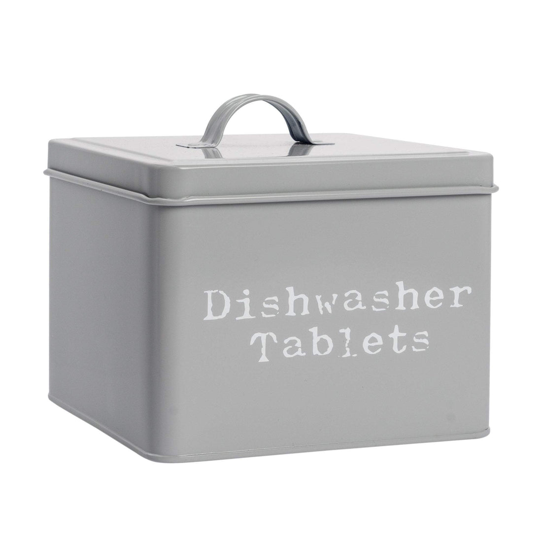 Grey Vintage Metal Dishwasher Tablet Tin