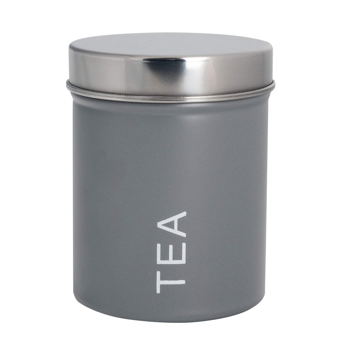 Grey Metal Tea Canister