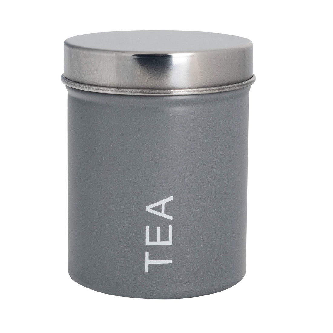 Grey Metal Tea Canister