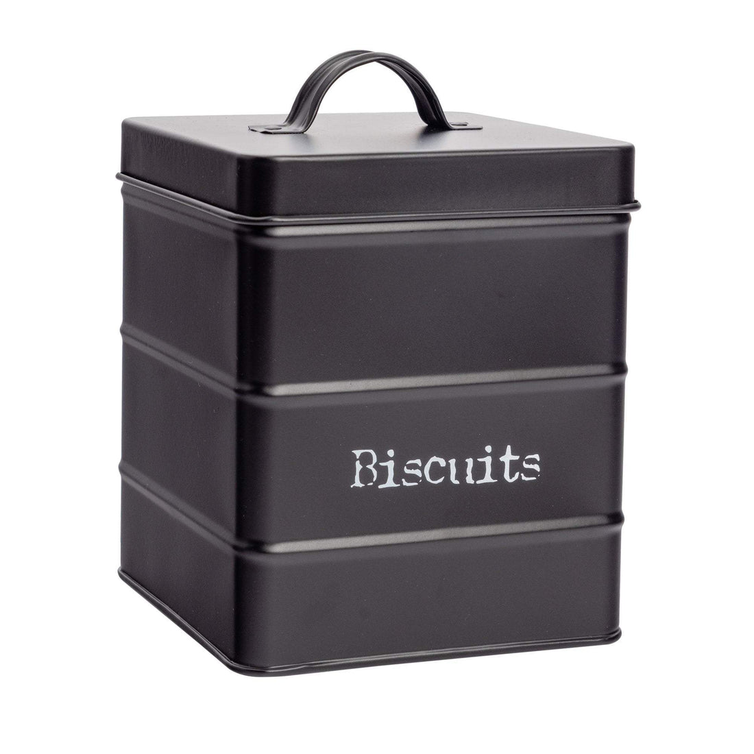 Black Vintage Metal Biscuit Tin