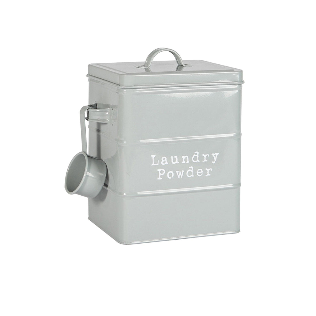 Grey Vintage Metal Washing Powder Tin
